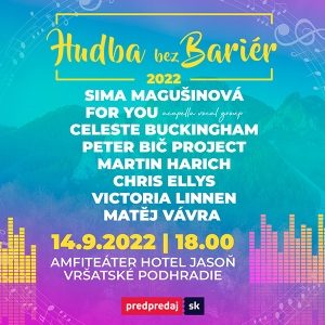 Benefičná akcia Hudba bez bariér bude po prvýkrát v exteriéri, vystúpia na nej Sima Magušinová, Celeste Buckingham aj Peter Bič Project! Kultúra