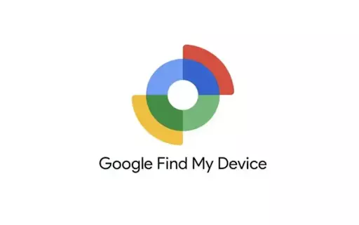 Logo pre Google Find My Device s kruhovým dizajnom s červenými, modrými, zelenými a žltými segmentmi, ktoré symbolizujú pripojenie a bezpečnosť.