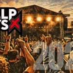 Živá koncertná scéna s jásajúcim davom pod osvetleným pódiom za súmraku. Nápadný text „HELLP DAYS X“ a „2026“. Energická, živá atmosféra.