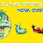 Žltý plagát podujatia „Slnko Spirit 2020“ v Novej Cvernovke, 22. júla. Obsahuje rozmarné ilustrácie zvierat a kruhový dizajn s prírodnou tematikou.