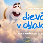 Kreslené dievčatko a lietajúce morča radostne vznášajú jasnou, zamračenou oblohou. Slovenský text oznamuje premiéru filmu 10. septembra.