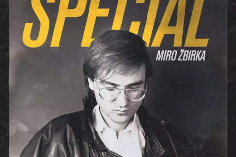 Obal vintage albumu s Mirom Žbirkom v okuliaroch a koženej bunde pod výrazným žltým nápisom „SPECIAL“; náladový, retro tón.